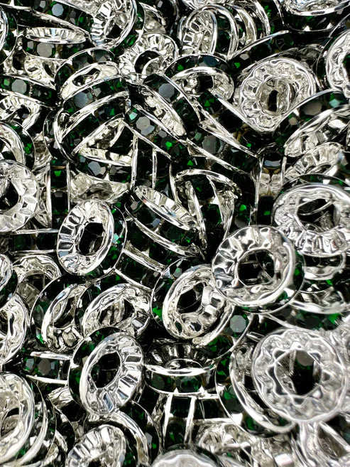 10MM LARGE HOLE RHINESTONE SPACERS (1ct)