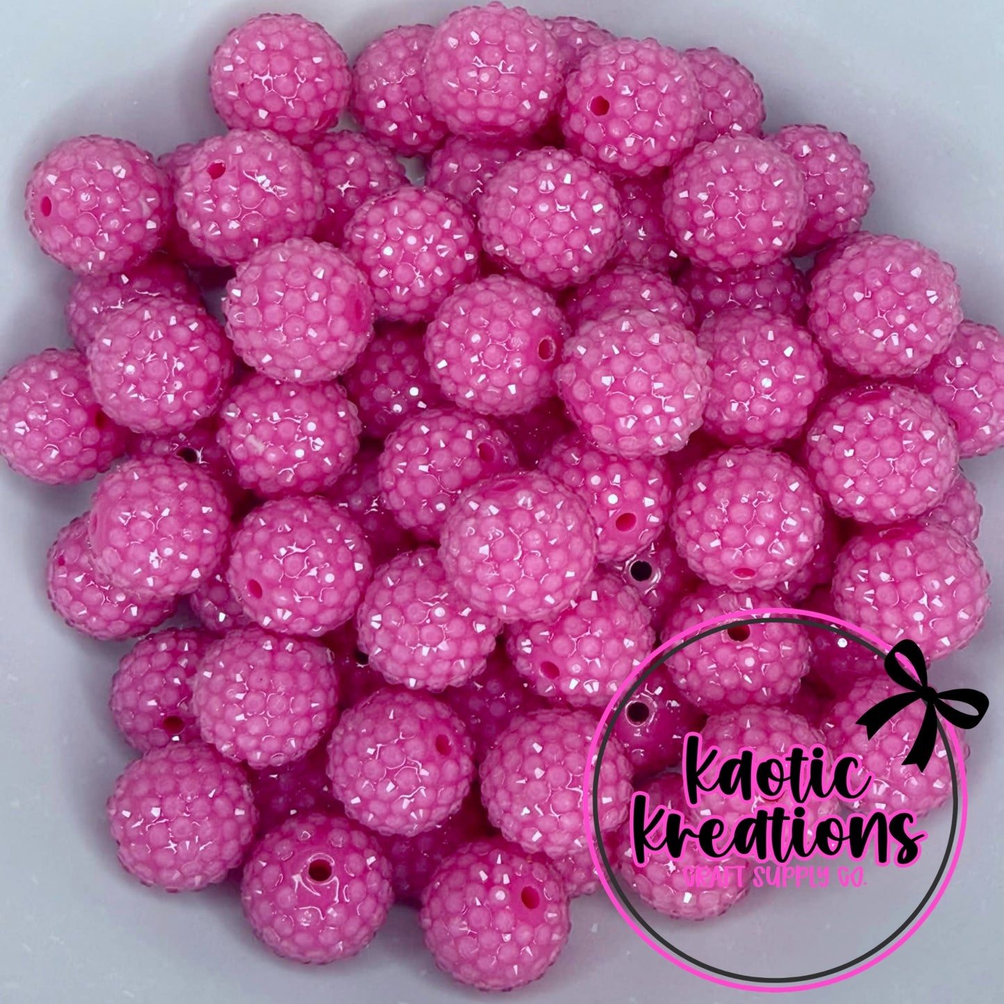 20MM TRANSPARENT JELLY RHINESTONE ACRYLIC RASPBERRY J4 (1ct)