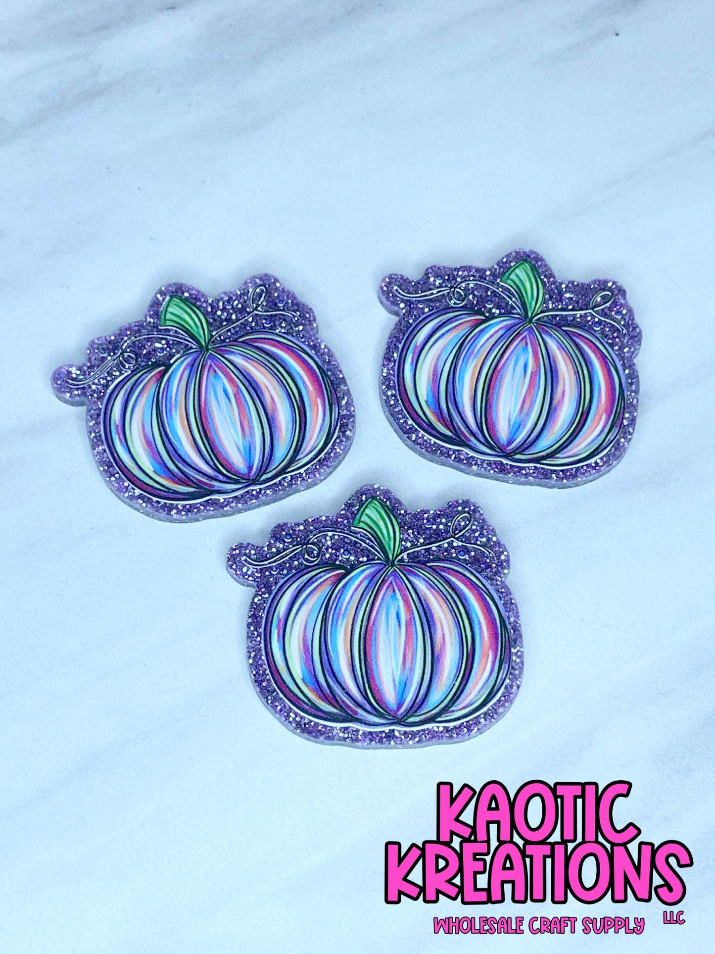 FLATBACK ACRYLIC PUMPKIN F348 (1ct)