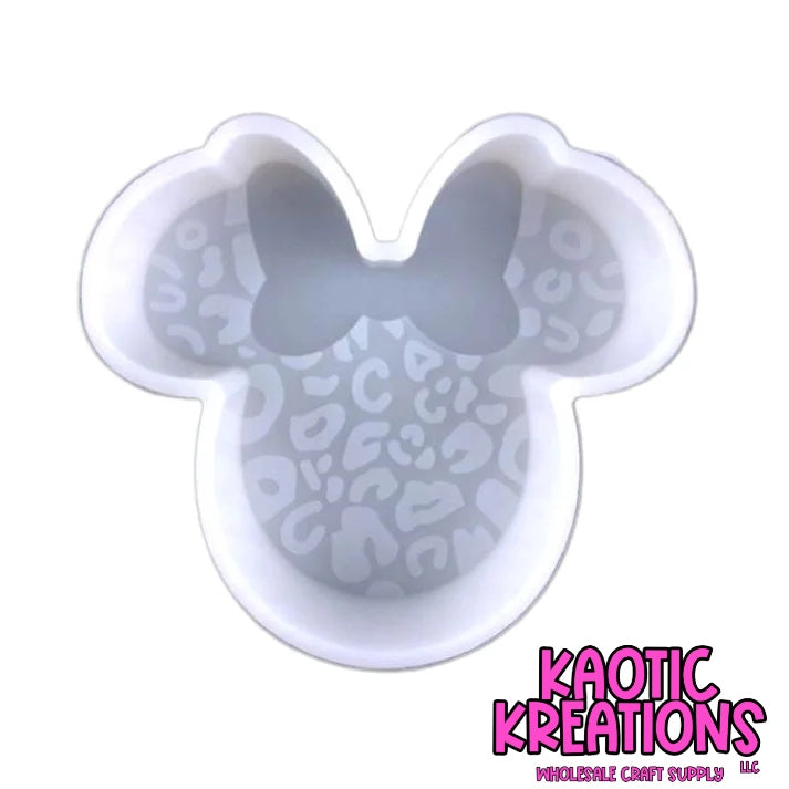 LEOPARD MOUSE HEAD SILICONE FRESHIE MOLD 4.25" W x 3.5" H x 1" D M20 (1ct)