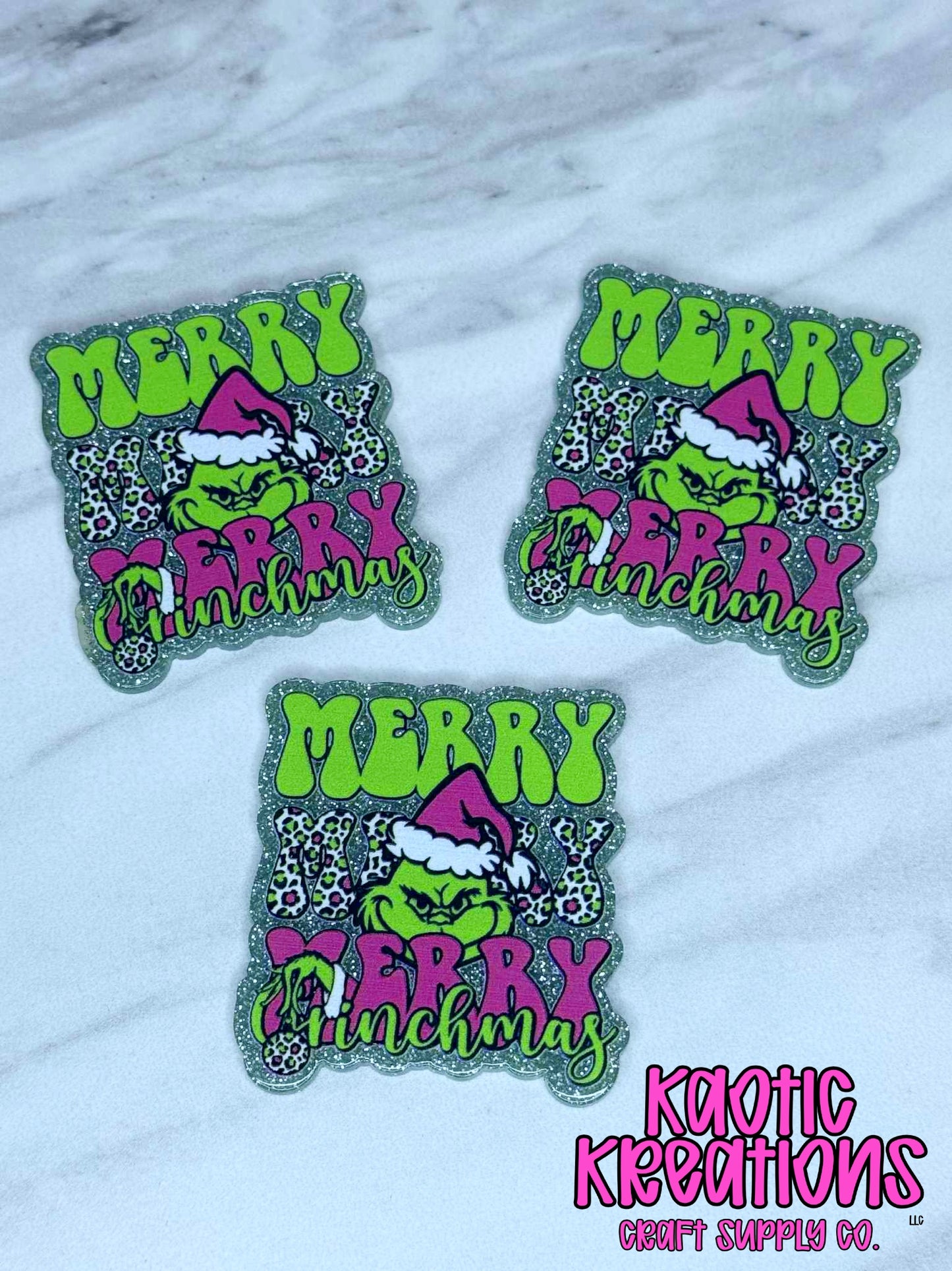 FLATBACK ACRYLIC MERRY GRINCHMAS F178 (1ct)