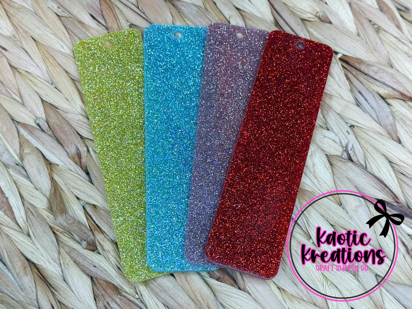 ACRYLIC BOOKMARK BLANK - SQUARE GLITTER BACKGROUND (1ct)