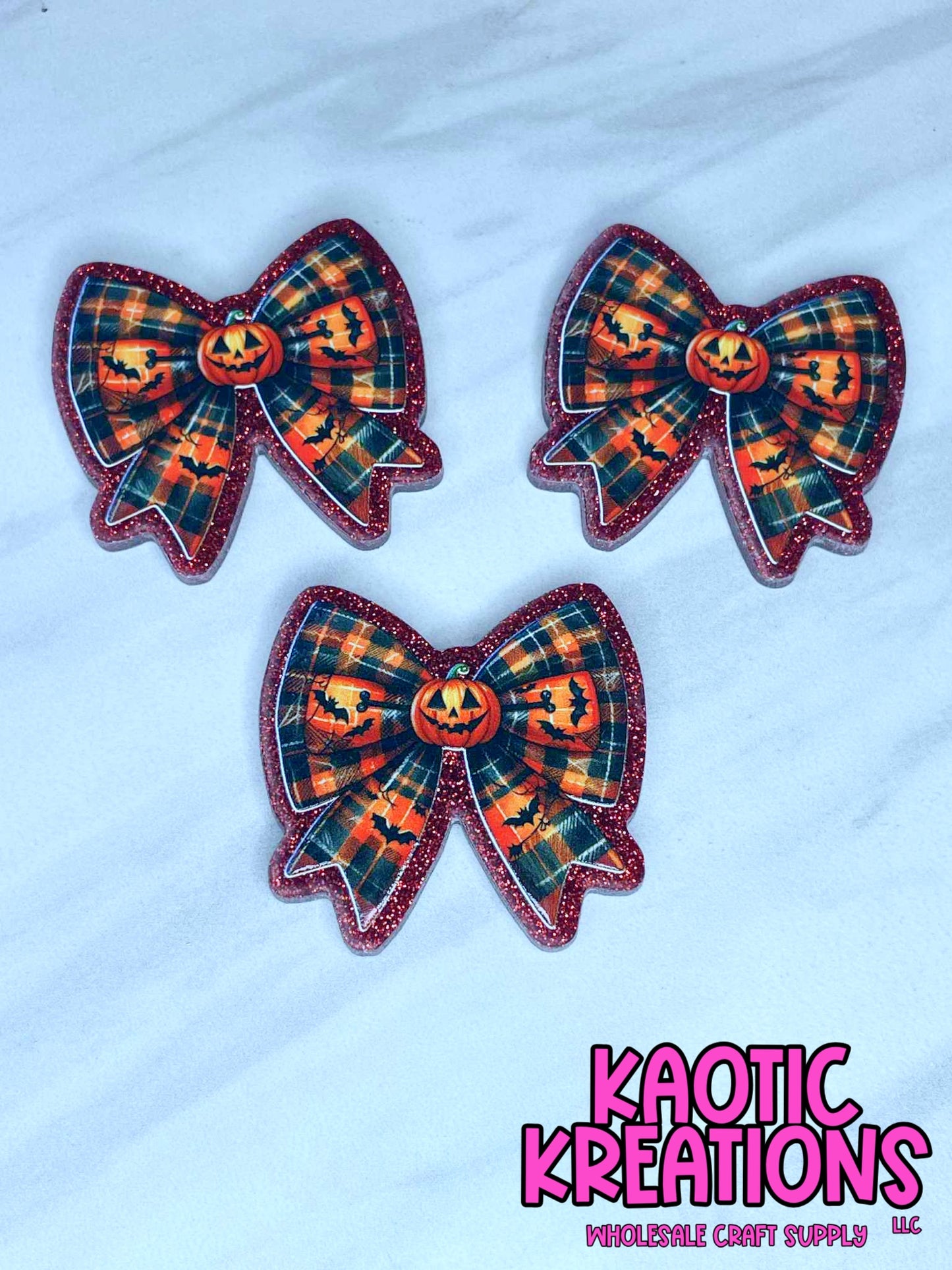 FLATBACK ACRYLIC SPOOKY BOW F322 (1ct)