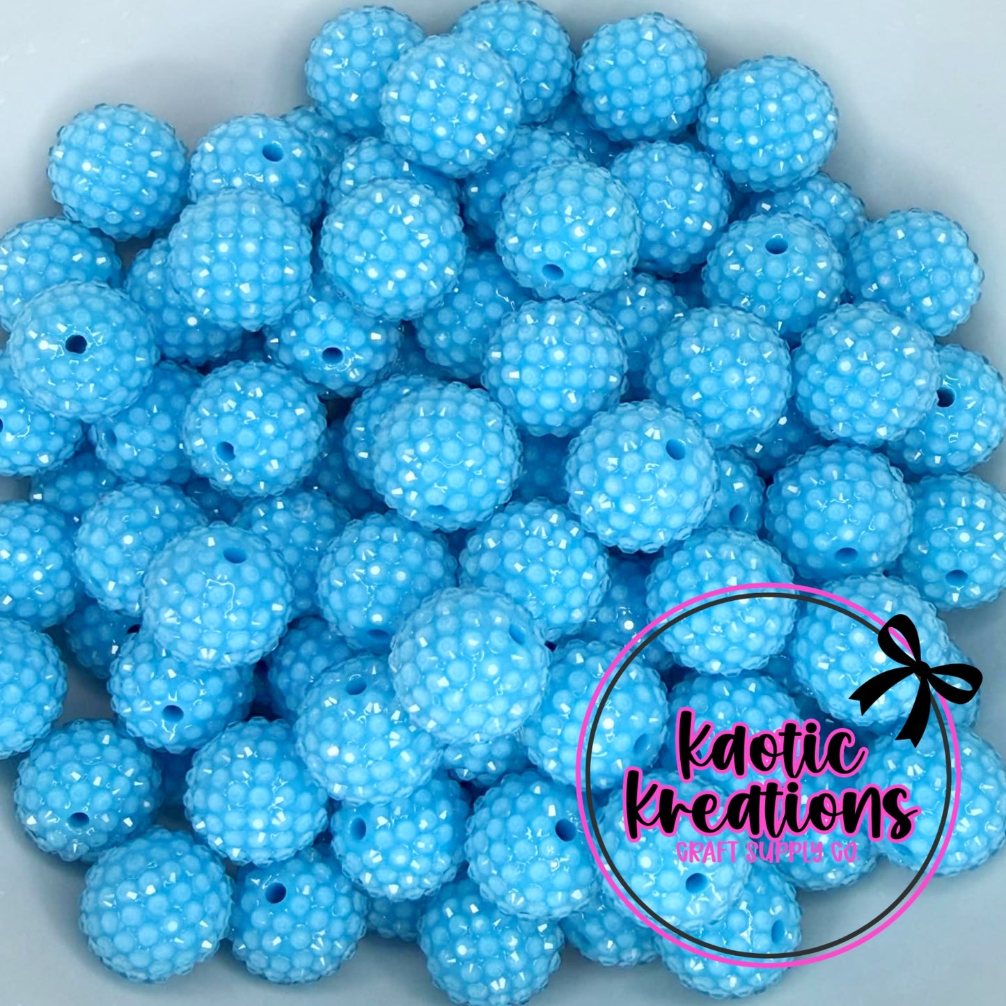 20MM TRANSPARENT JELLY RHINESTONE ACRYLIC BRIGHT BLUE T1 (1ct)