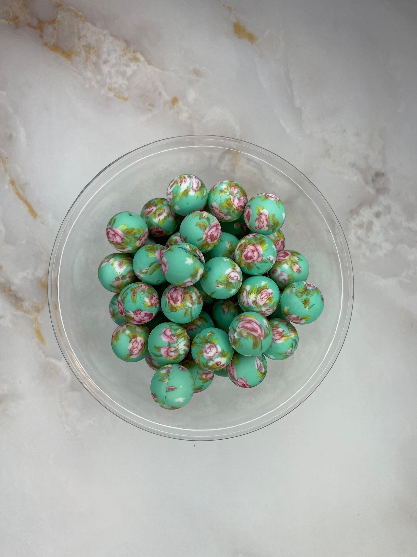 P303 VICTORIAN FLORAL TURQUOISE 15MM PRINT (1ct)