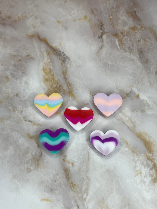 **DISCONTINUED** 22MM HEART SILICONE FOCAL TIE DYE