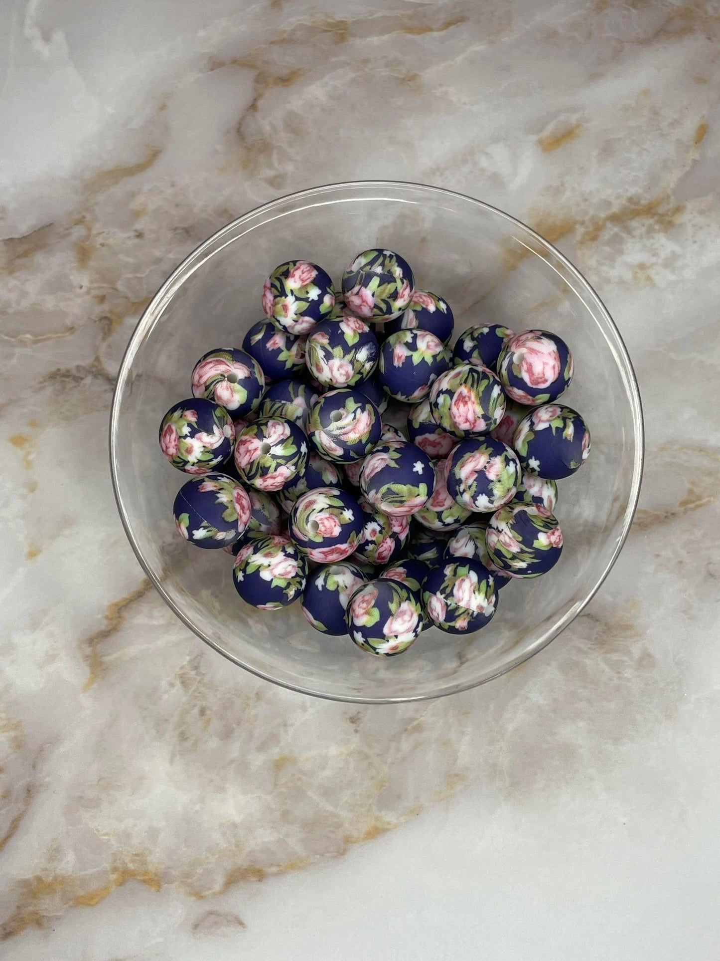 P306 VICTORIAN FLORAL NAVY 15MM PRINT (1ct)