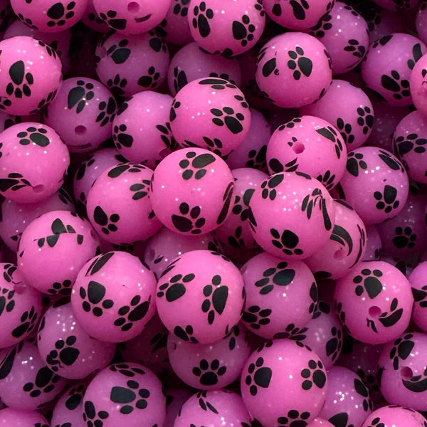 P16 PINK GLITTER PAW 15MM PRINT (1ct)