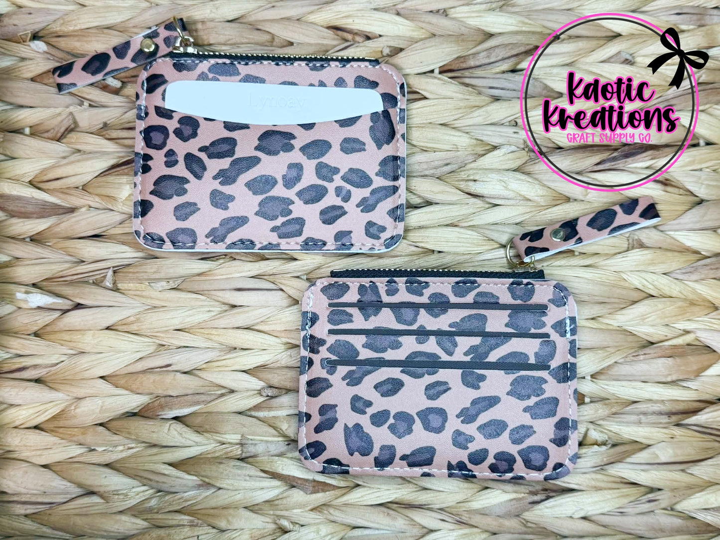 FAUX LEATHER WALLET W/ZIPPER - BROWN LEOPARD (1ct)