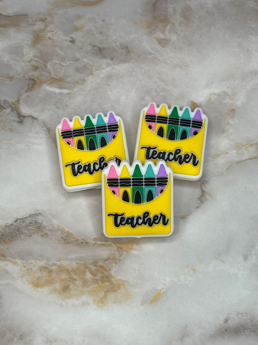 TEACHER BOX OF CRAYONS SILICONE FOCAL