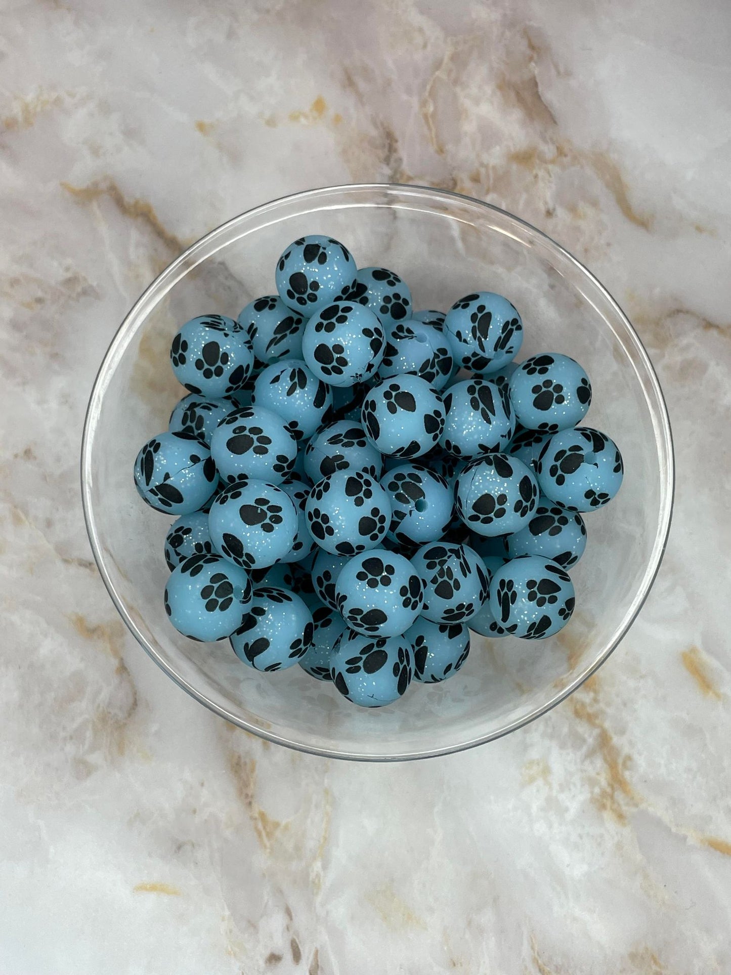 P17 BLUE GLITTER PAW 15MM PRINT (1ct)