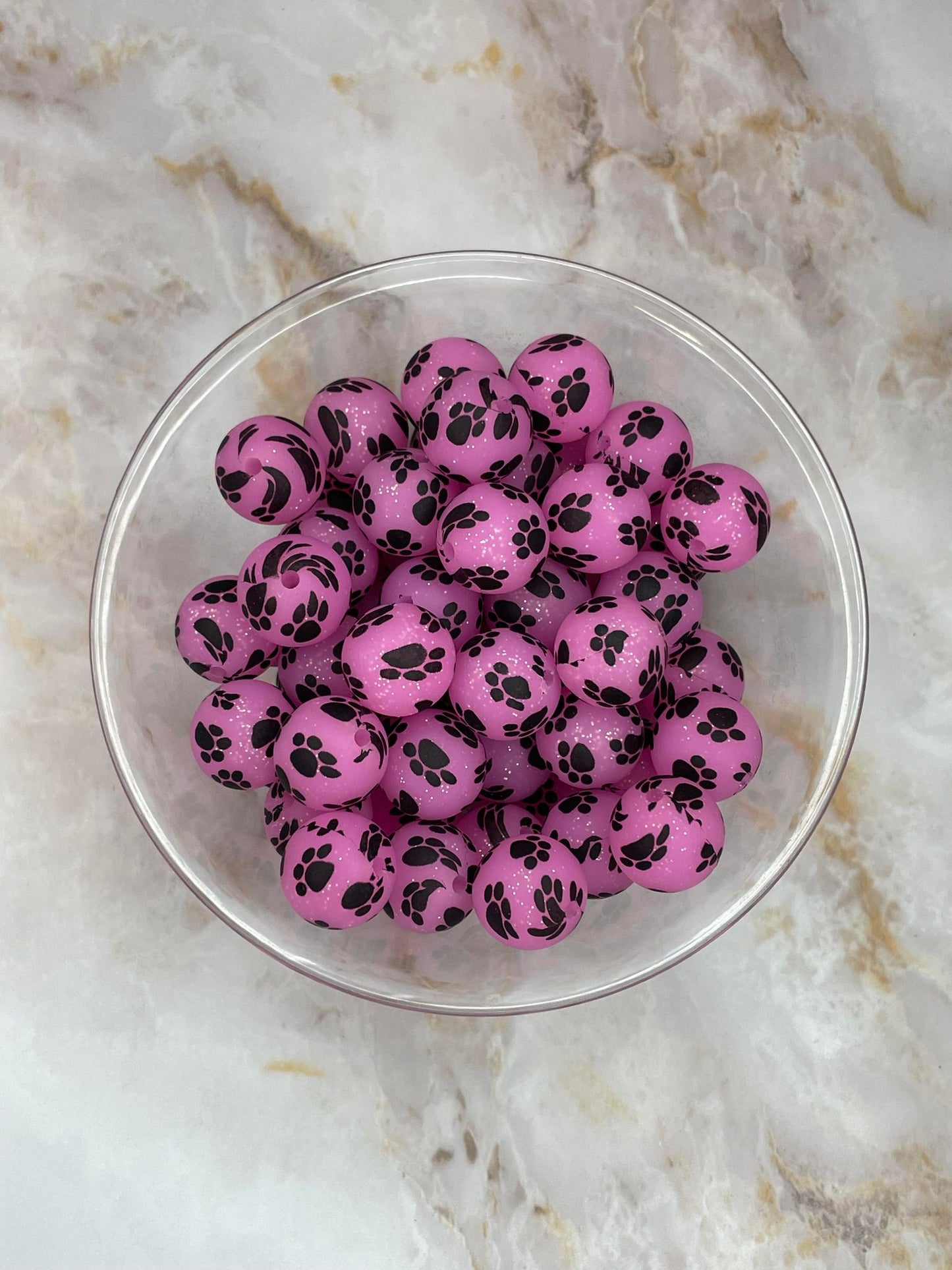 P16 PINK GLITTER PAW 15MM PRINT (1ct)