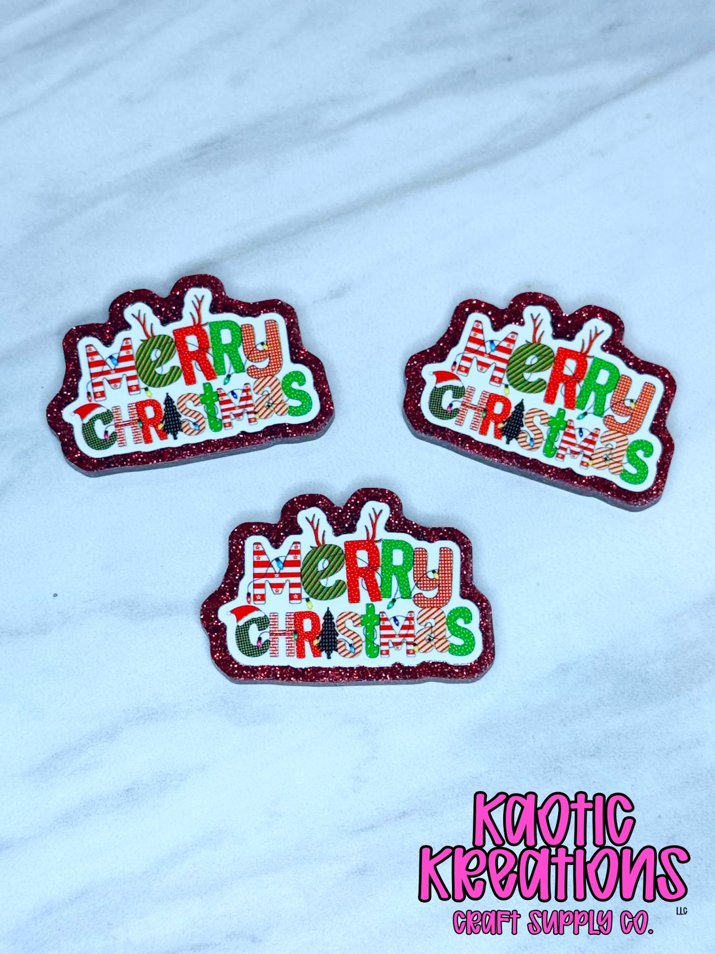 FLATBACK ACRYLIC MERRY CHRISTMAS F55 (1ct)