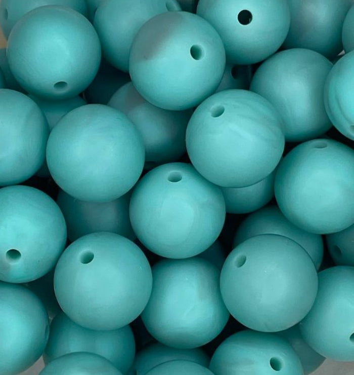 #148 CARIBBEAN TURQUOISE MARBLE 15MM SOLID (1ct)