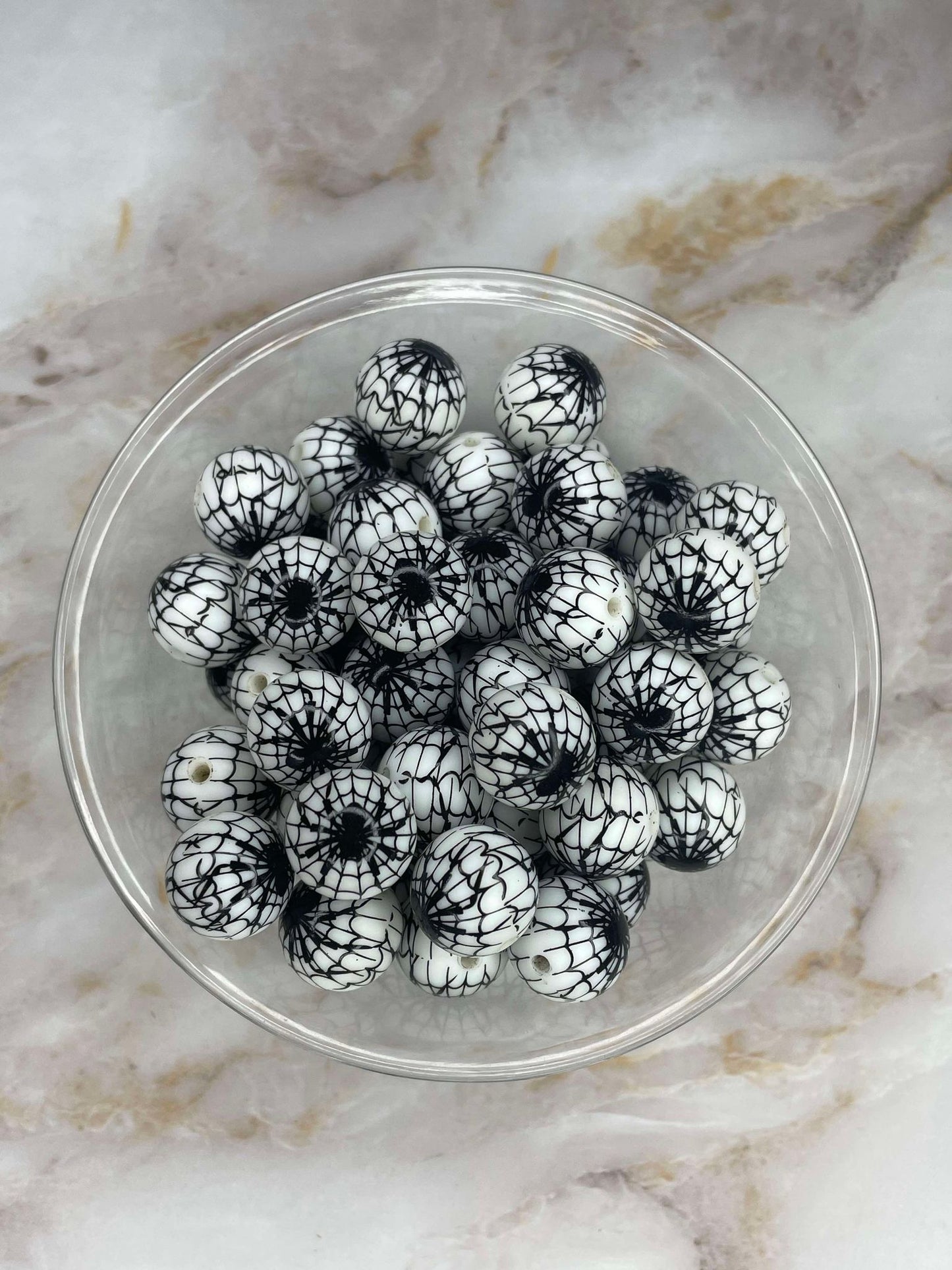 P548 SPIDER WEB WHITE GLOW 15MM PRINT (1ct)