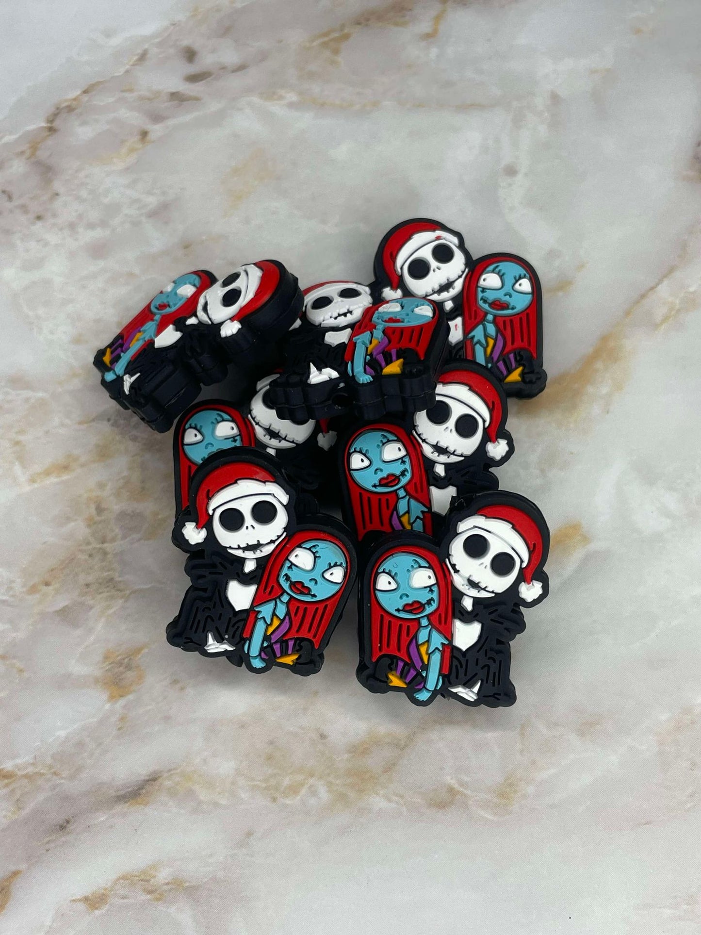 DANCING COUPLE SANTA HAT SILICONE FOCAL (1ct)