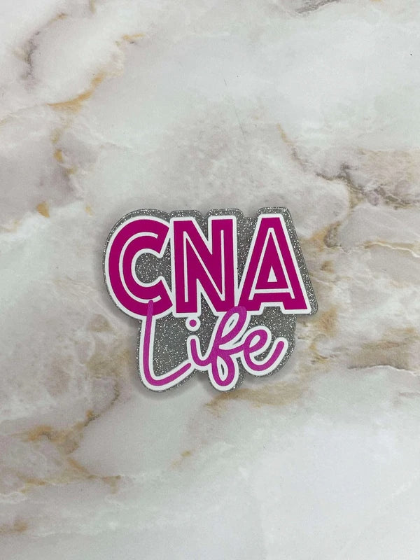 FLATBACK ACRYLIC CNA LIFE SILVER DARK PINK F12 (1ct)