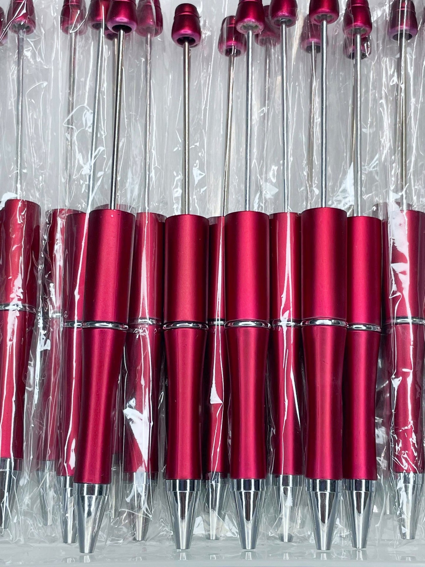 BEADABLE PLASTIC PEN PEARLESCENT RED B14 (1ct)