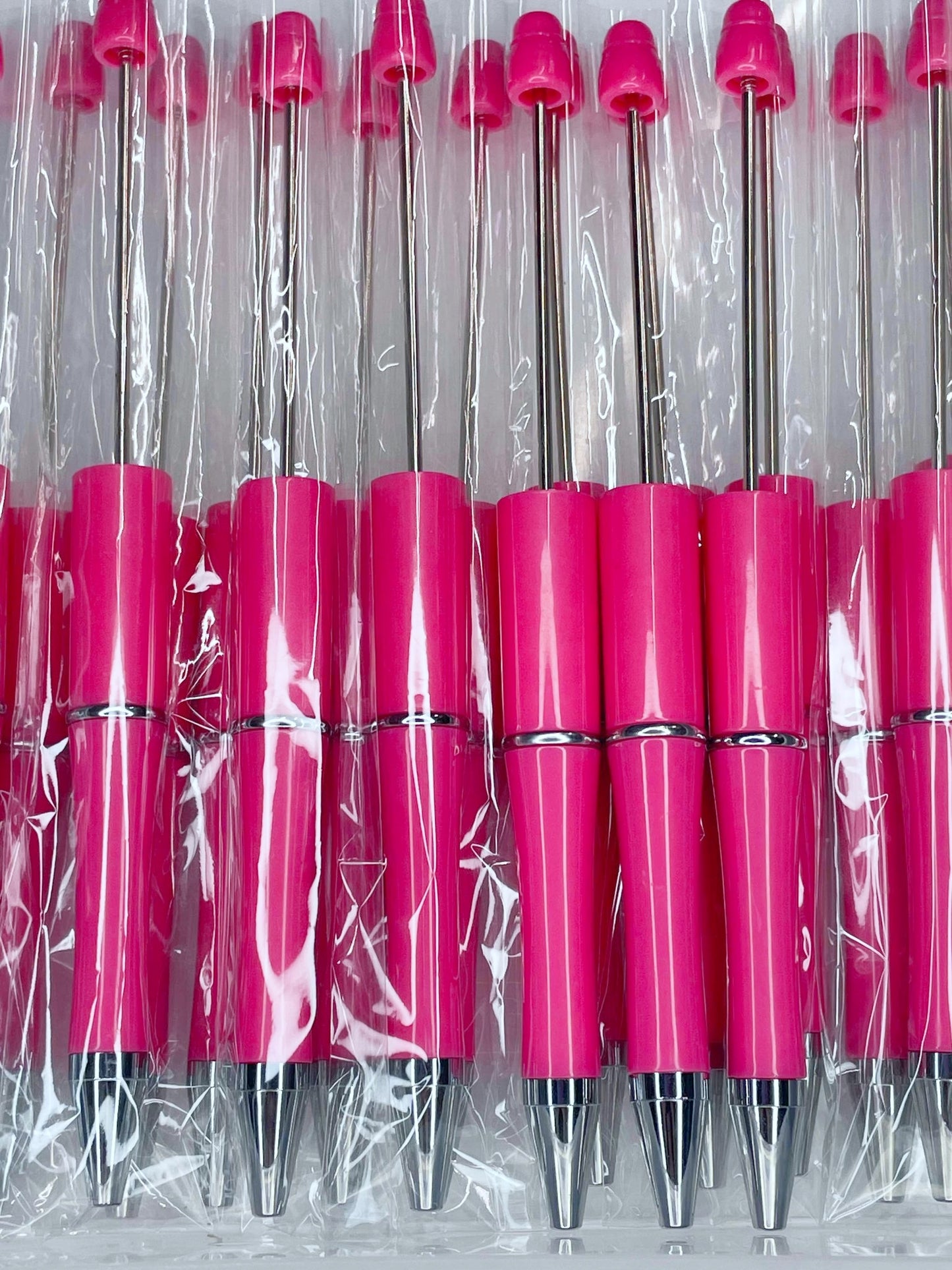 BEADABLE PLASTIC PEN SOLID FIERY ROSE PINK B22 (1ct)