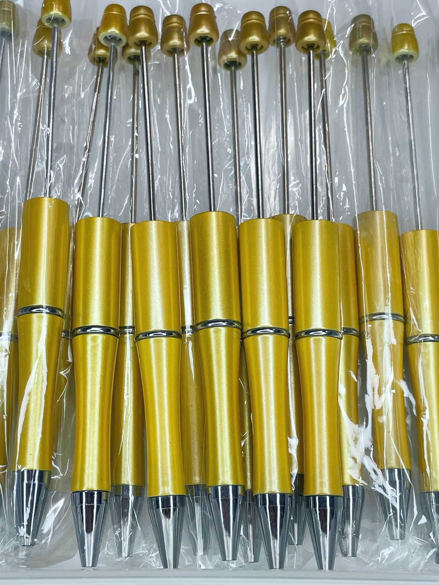 BEADABLE PLASTIC PEN PEARLESCENT HONEY MUSTARD B10 (1ct)