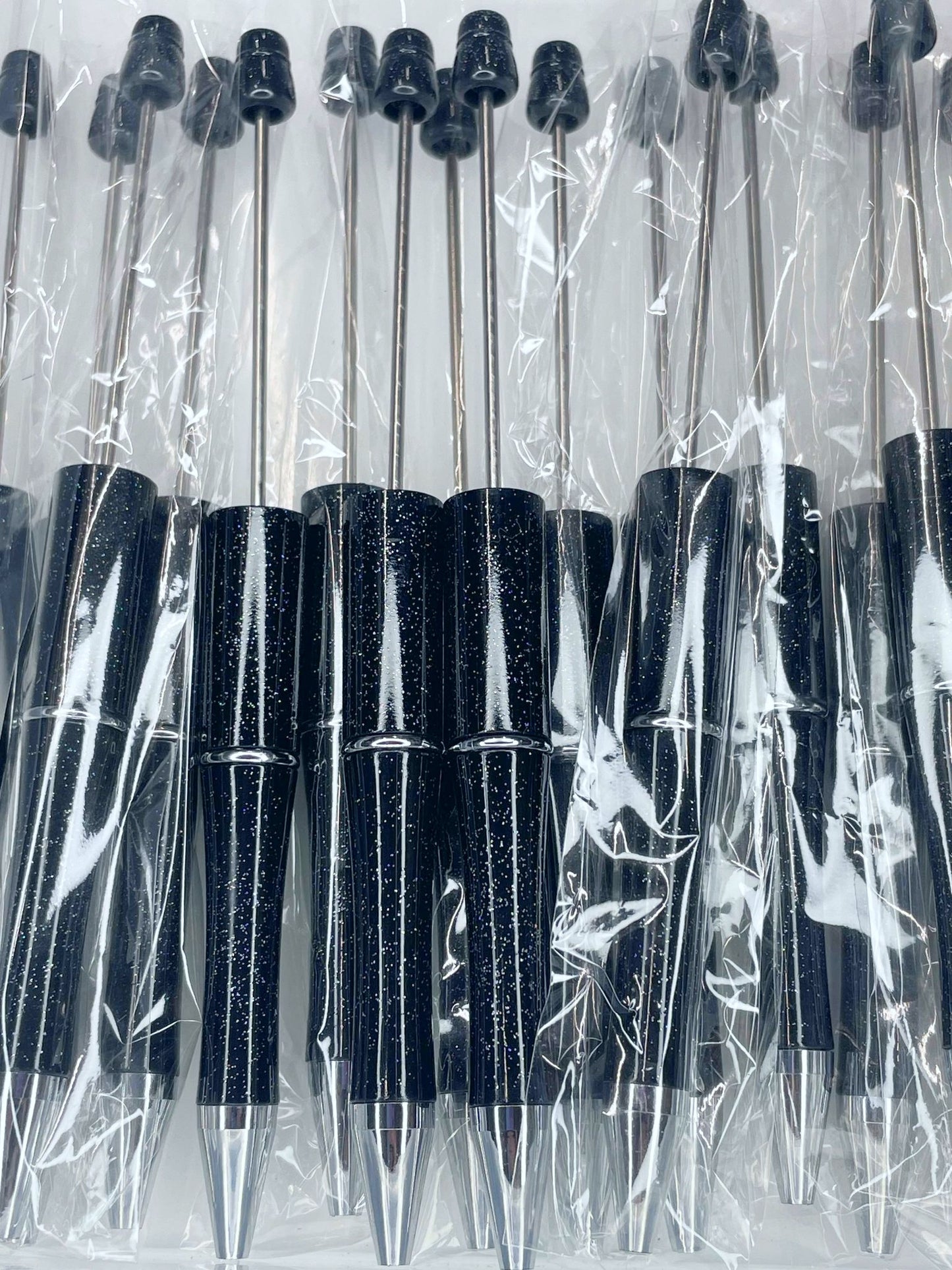 BEADABLE PLASTIC PEN GLITTER BLACK B23 (1ct)