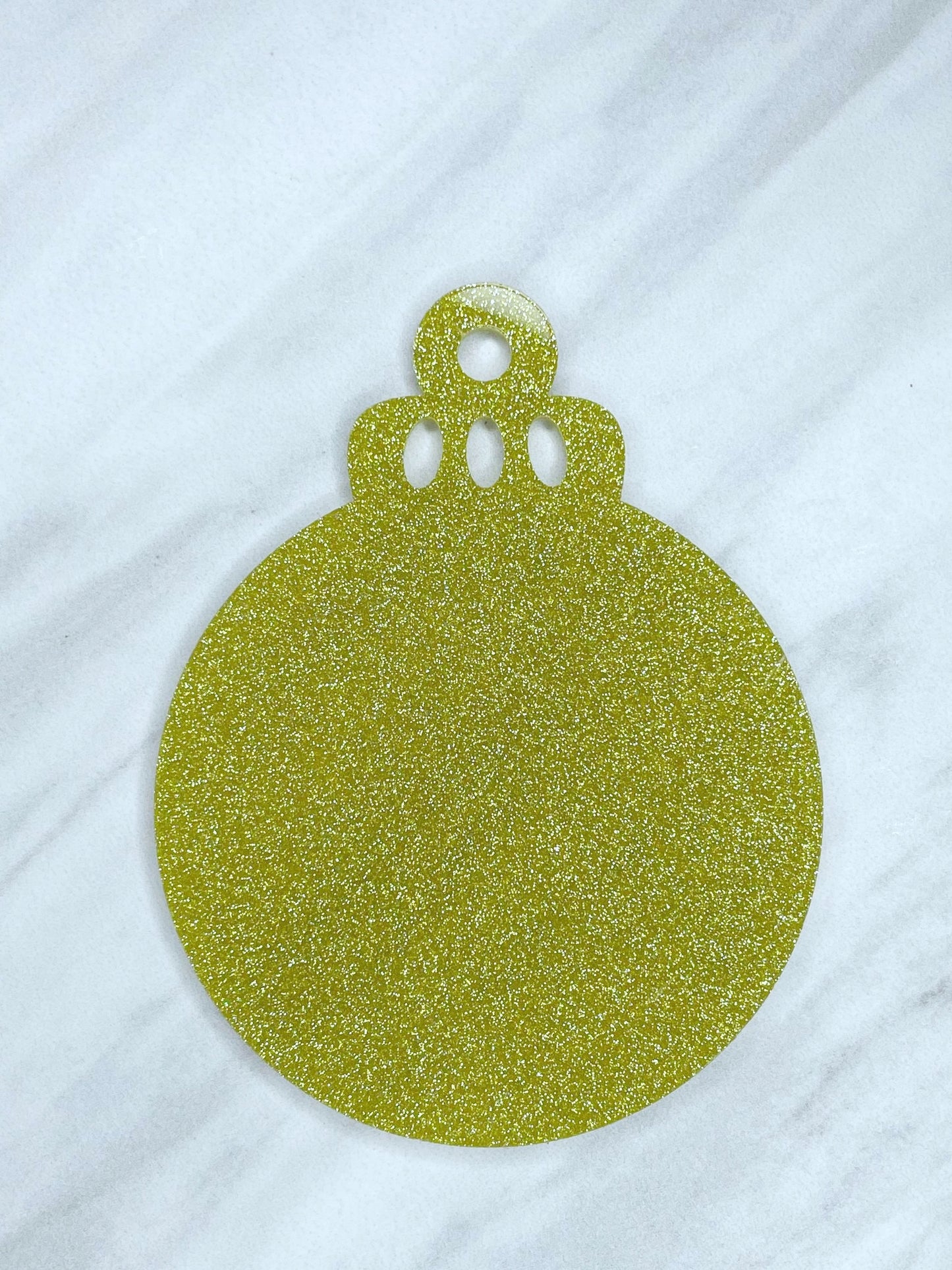 ACRYLIC ROUND ORNAMENT BLANK - GOLD GLITTER R8 (1ct)