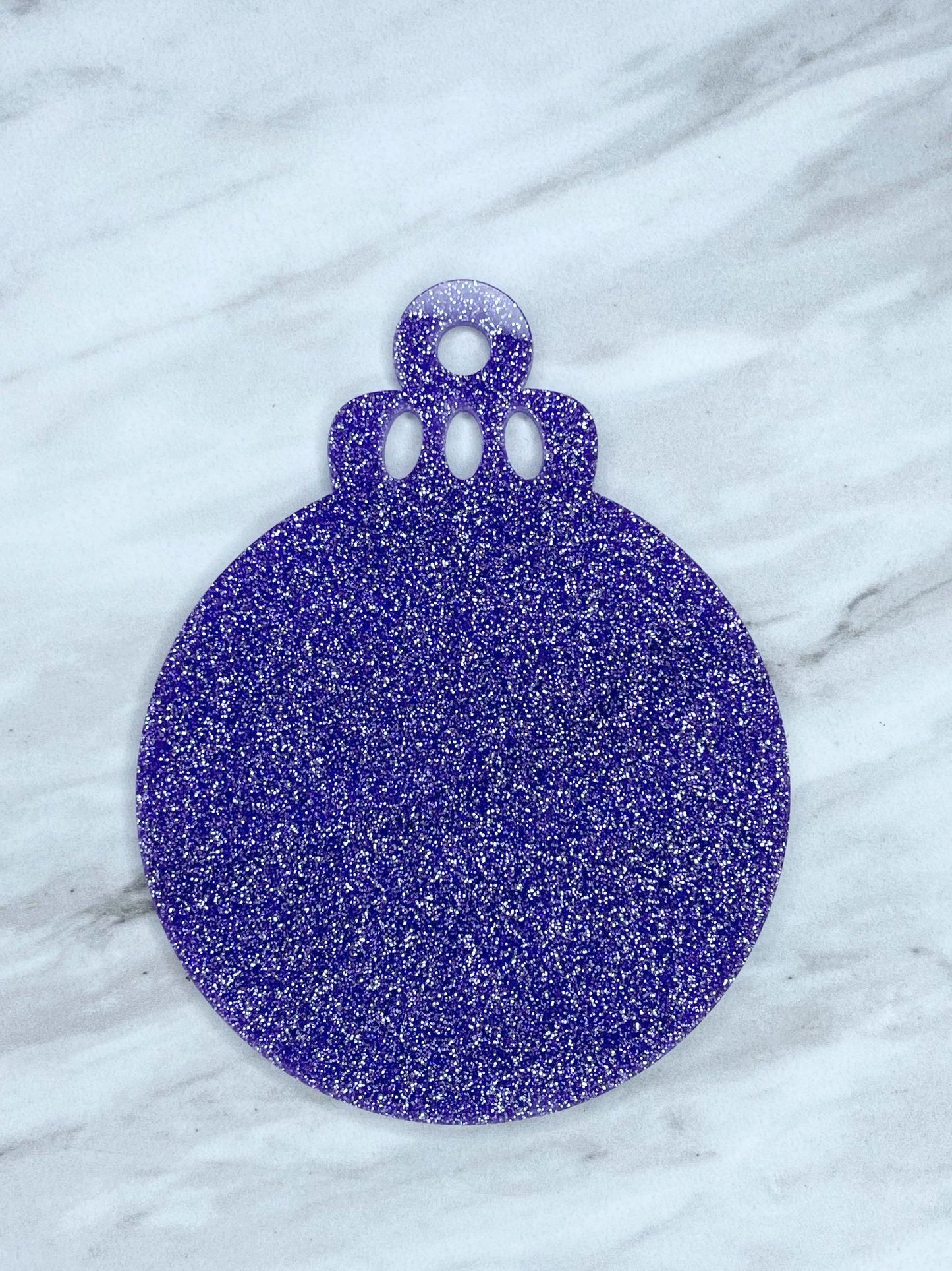 ACRYLIC ROUND ORNAMENT BLANK - PURPLE GLITTER R1 (1ct)