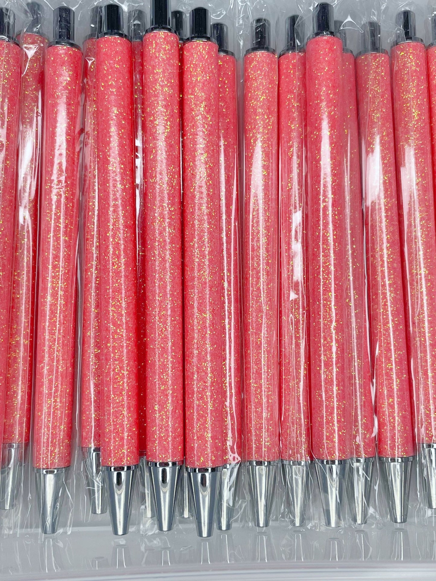 NON-BEADABLE METAL GLITTER PEN #10 CORAL (1ct)