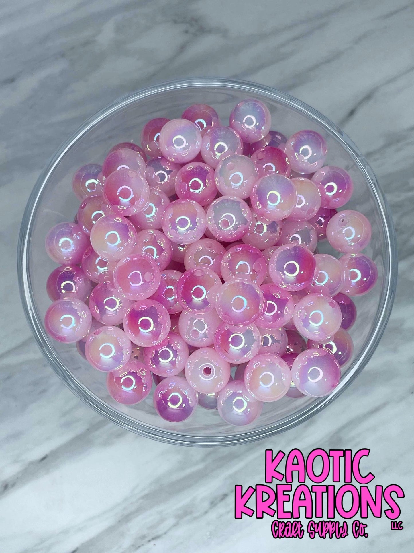 16MM DEEP PINK OMBRE ACRYLIC (1ct)