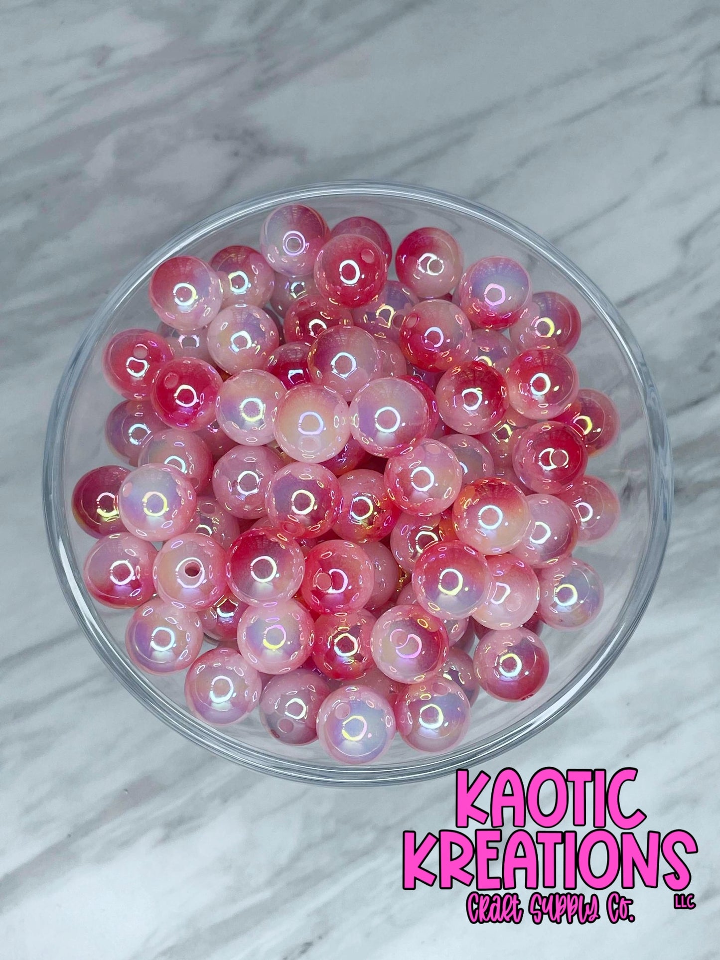 16MM RED OMBRE ACRYLIC (1ct)