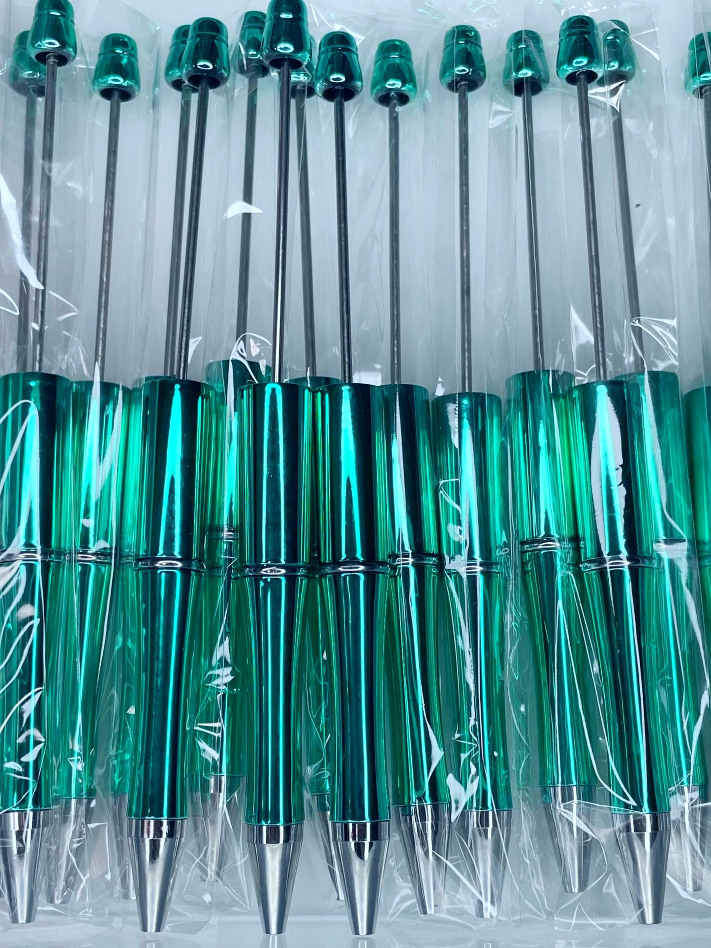 BEADABLE PLASTIC PEN CHROME TEAL B42 (1ct)