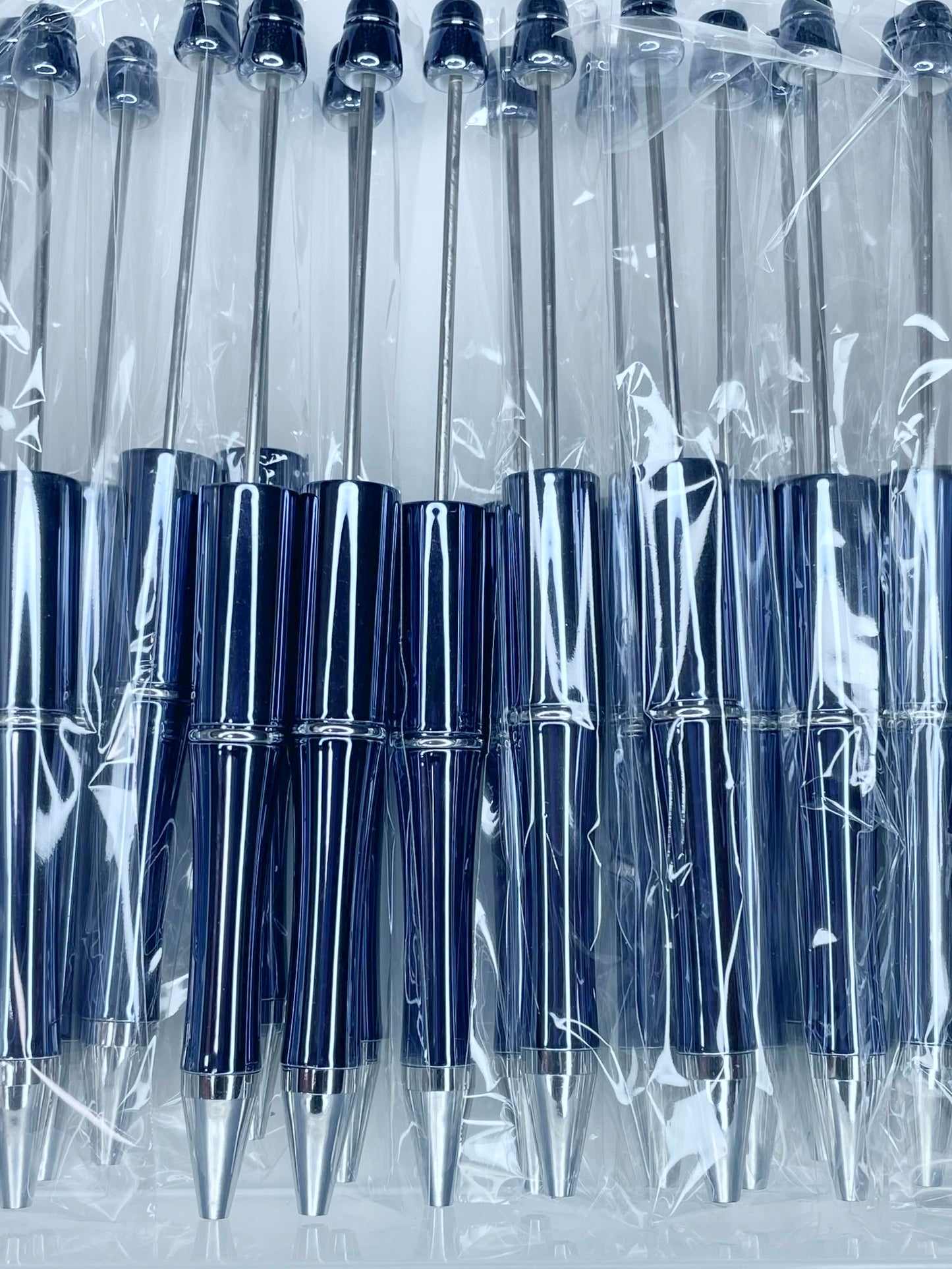 BEADABLE PLASTIC PEN CHROME DEEP NAVY (1ct)