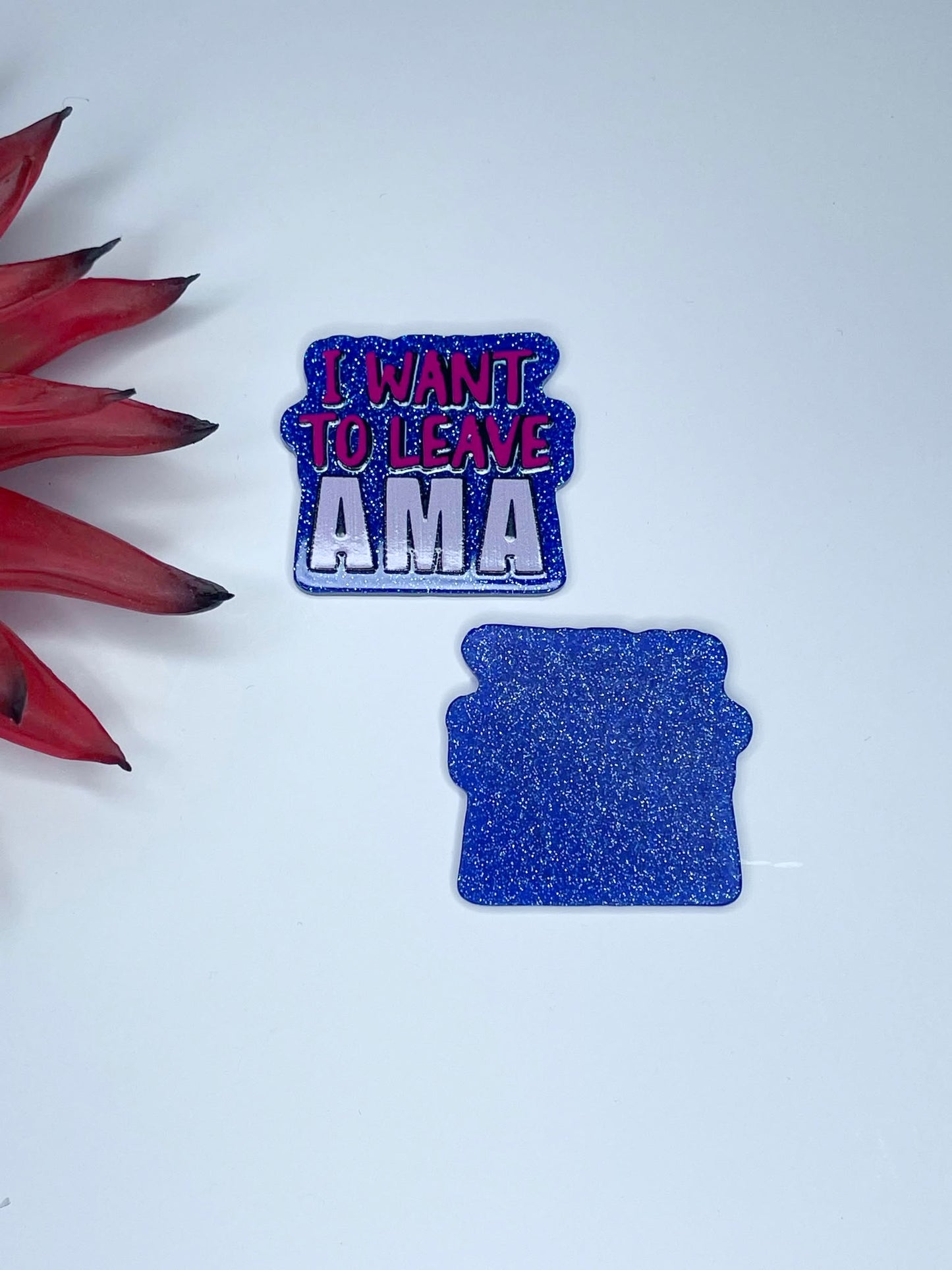 FLATBACK ACRYLIC I WANT TO LEAVE AMA F298 (1ct)