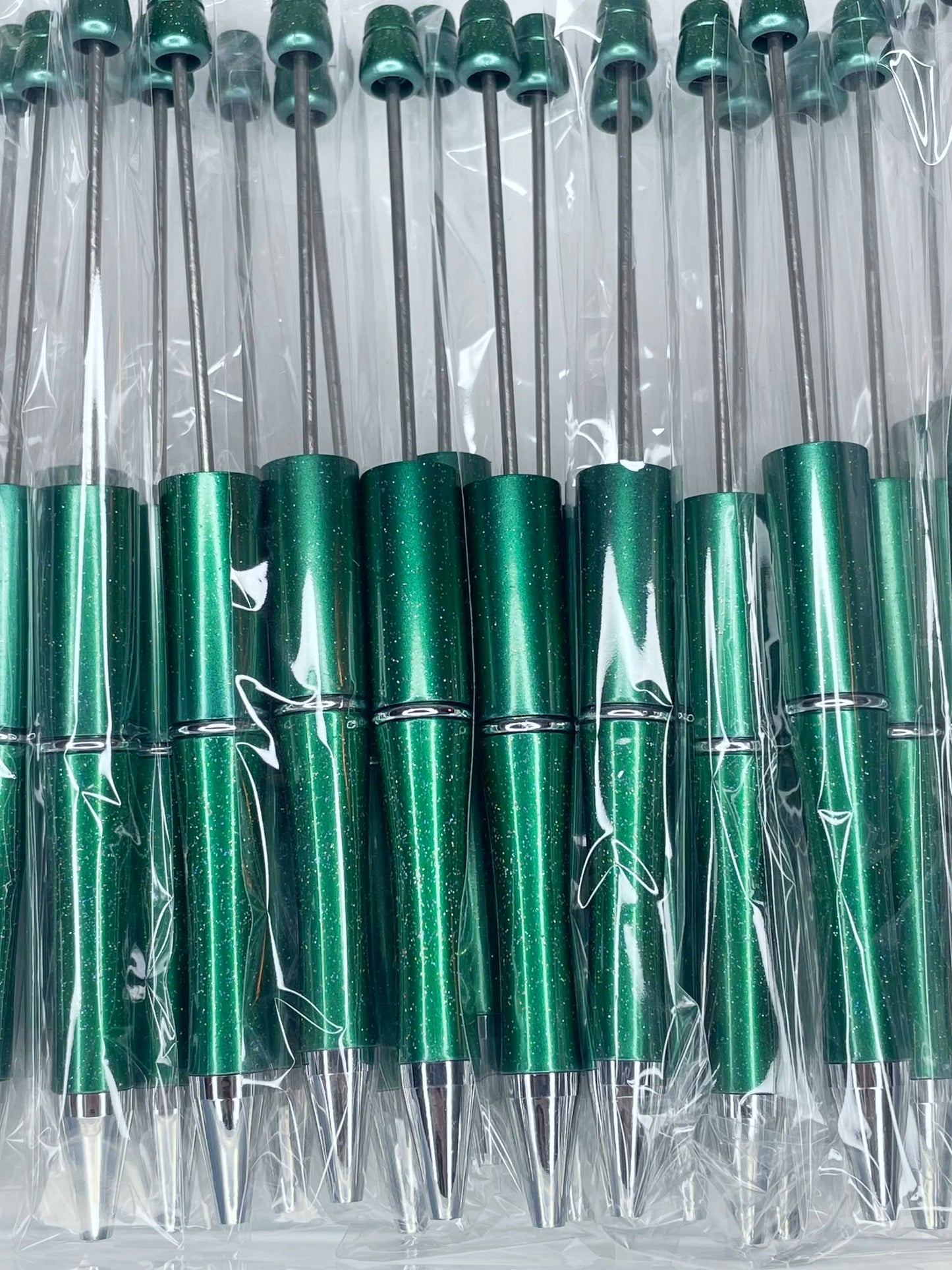 BEADABLE PLASTIC PEN GLITTER DEEP TEAL B25 (1ct)