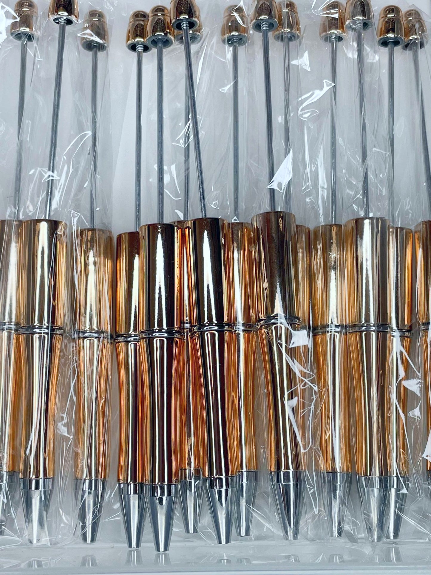 BEADABLE PLASTIC PEN CHROME COPPER (1ct)