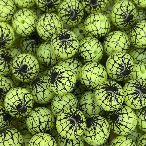 P578 SPIDER WEB LIME GLOW 15MM PRINT (1ct)