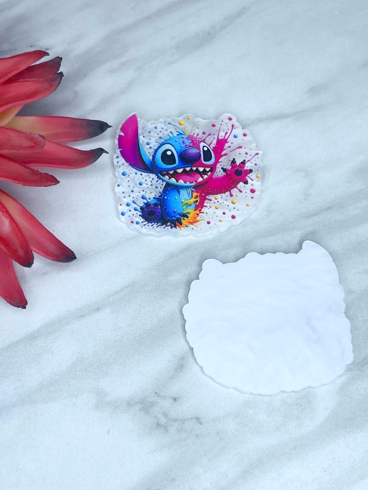 FLATBACK ACRYLIC ALIEN PAINT SPLATTER F372 (1ct)