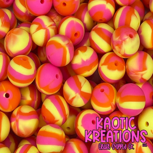 15MM BRIGHT PINK/ORANGE/YELLOW SWIRL (1ct)