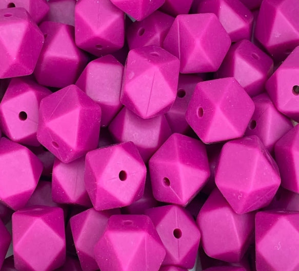 14MM HEXAGON RASPBERRY #214 (1ct)