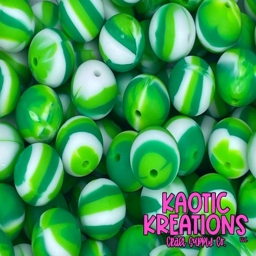 15MM GREEN/WHITE SWIRL (1ct)