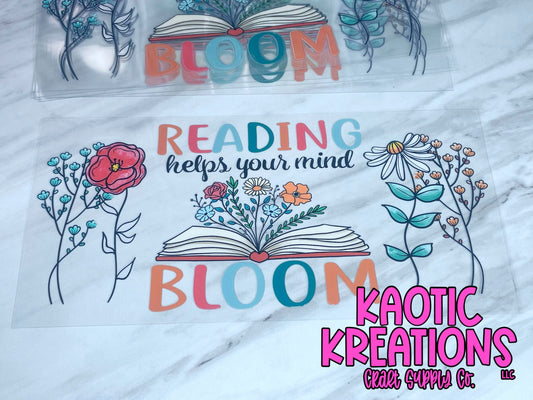 UV DTF 16OZ LIBBY WRAP READING HELPS YOUR MIND BLOOM K-084 (1ct)