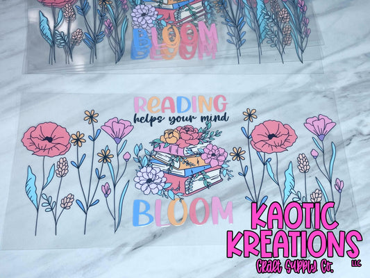 UV DTF 16OZ LIBBY WRAP READING HELPS YOUR MIND BLOOM K-085 (1ct)