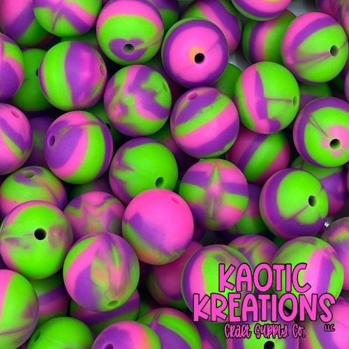 15MM PINK/PURPLE/LIME SWIRL (1ct)