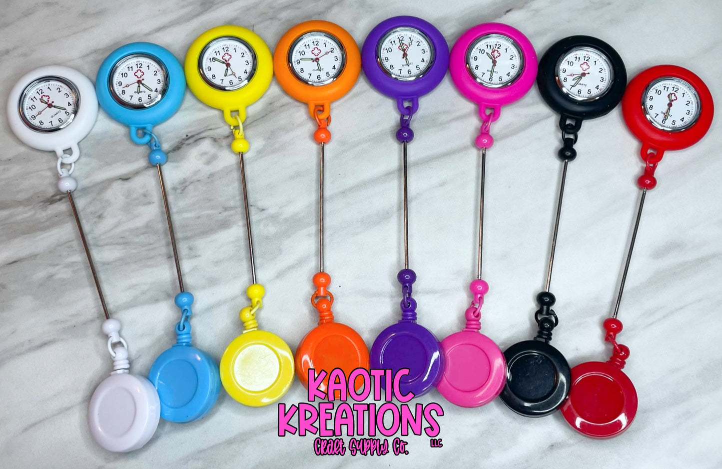 BEADABLE NURSE CLOCK BADGE REEL (1ct)