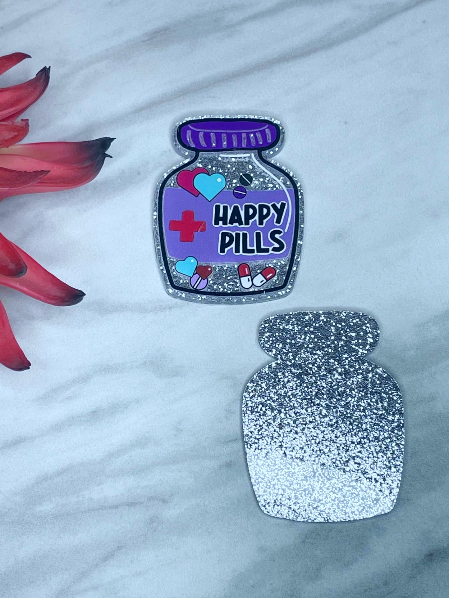 FLATBACK ACRYLIC HAPPY PILLS F93 (1ct)