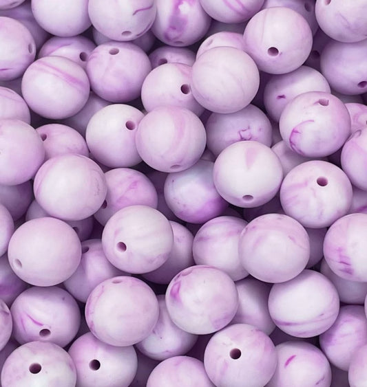 #235 LILAC MARBLE 15MM SOLID (1ct)