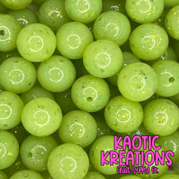 CG28 GRANNY SMITH 15MM CONFETTI GLITTER JELLY (1ct)