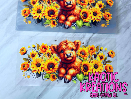 UV DTF 16OZ LIBBY WRAP BROWN HIGHLAND COW G7399 (1ct)