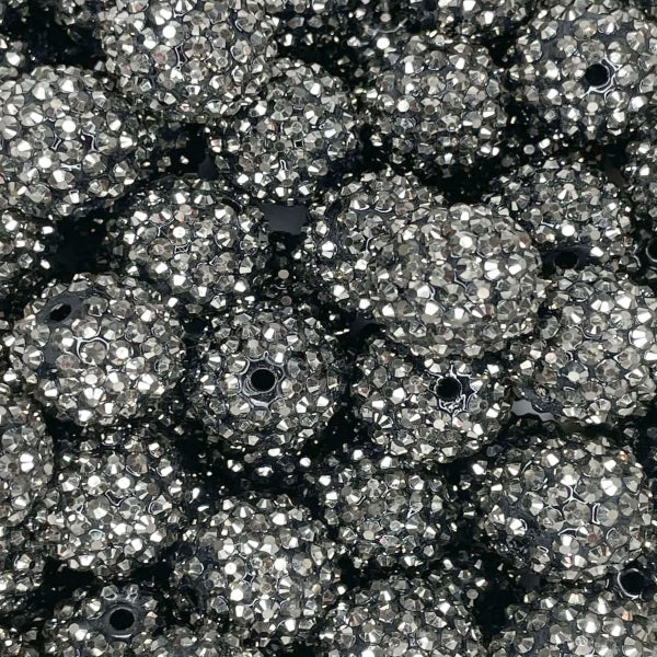 #35 20MM RHINESTONE ACRYLIC GUNMETAL (1ct)