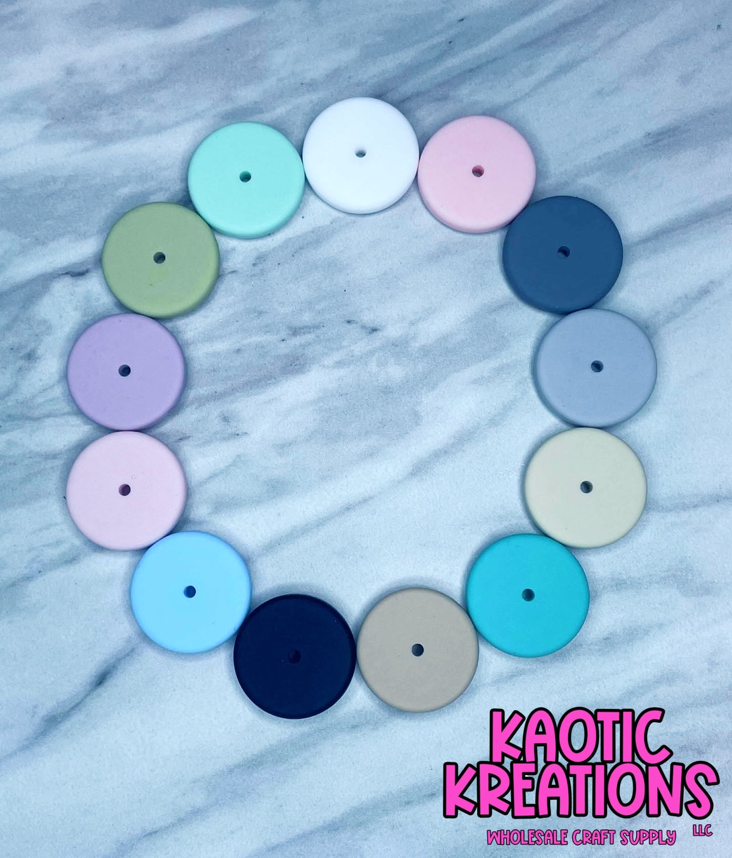 (DISCONTINUED) 25MM COIN SILICONE SPACER BEADS (1ct)